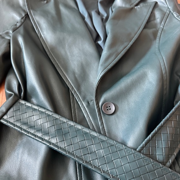 Manière De Voir Vegan Leather Belted Blazer Dress - Picture 3 of 9